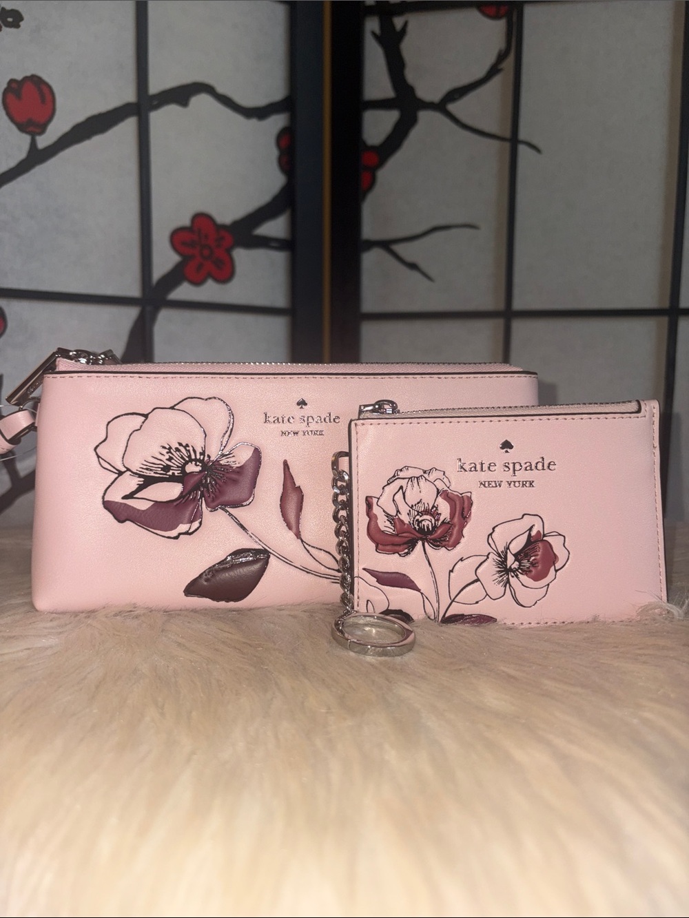 Kate Spade WREN Double Zip Wristlet/KEY RING Card Holder 2pc Set - Picture 1 of 8